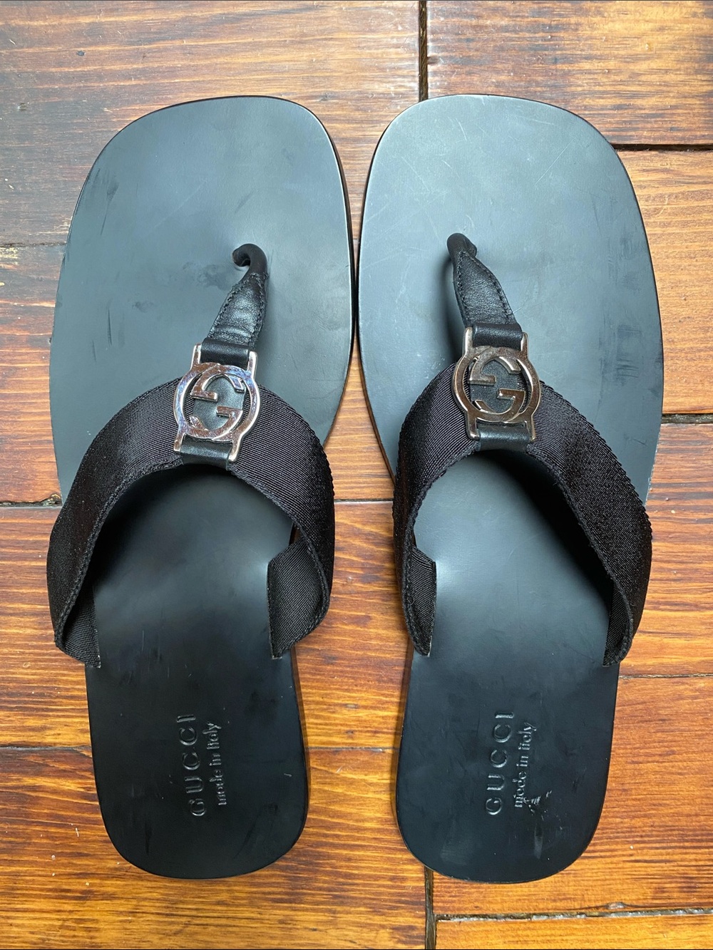 Gucci Black Men’s Logo Sandals